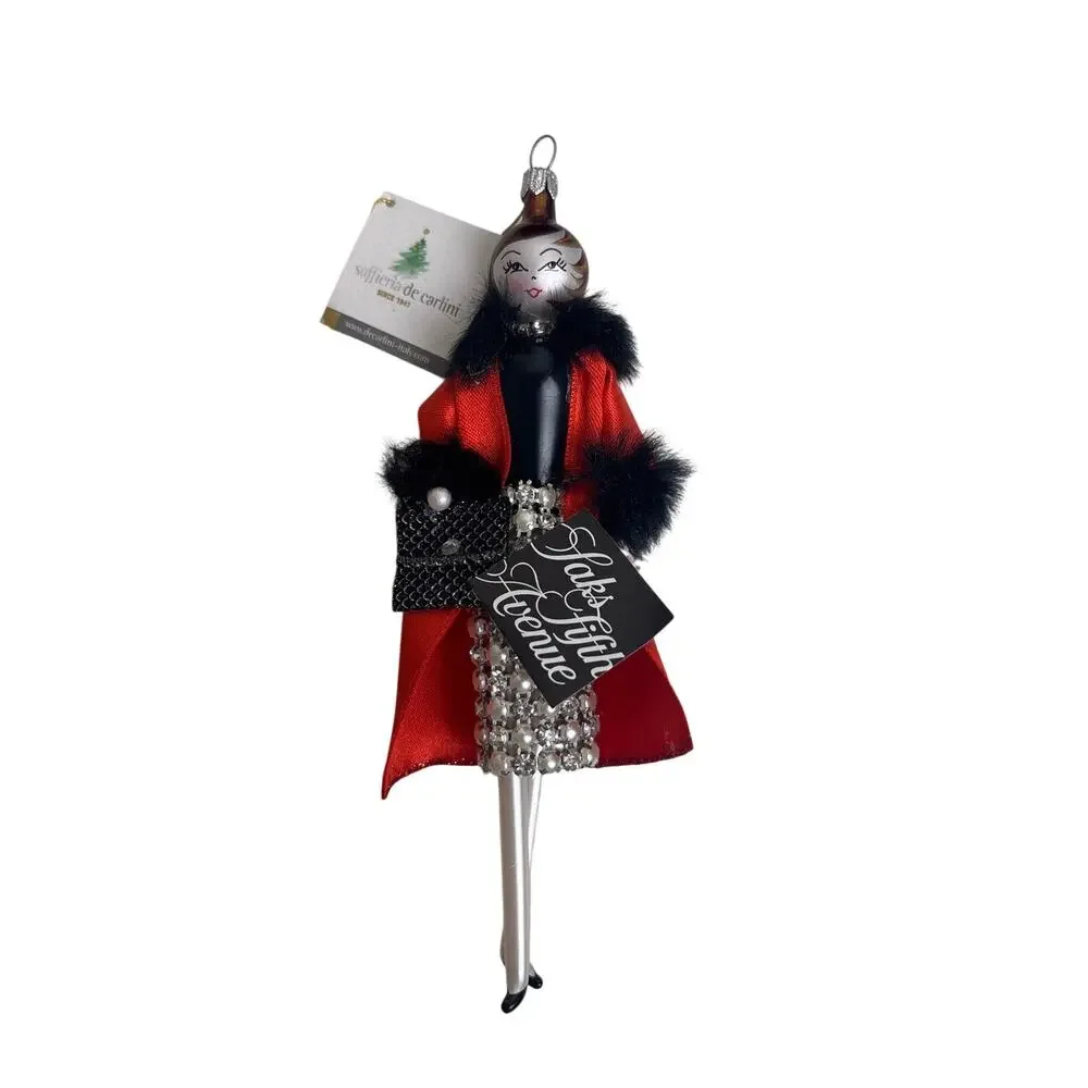 De Carlini x Saks Fifth Avenue Fashion Lady Christmas Ornament – Made in Italy
